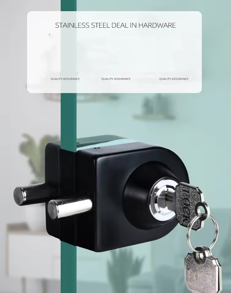 Window Lock Bar - Frameless Tempered Glass Door Lock Office