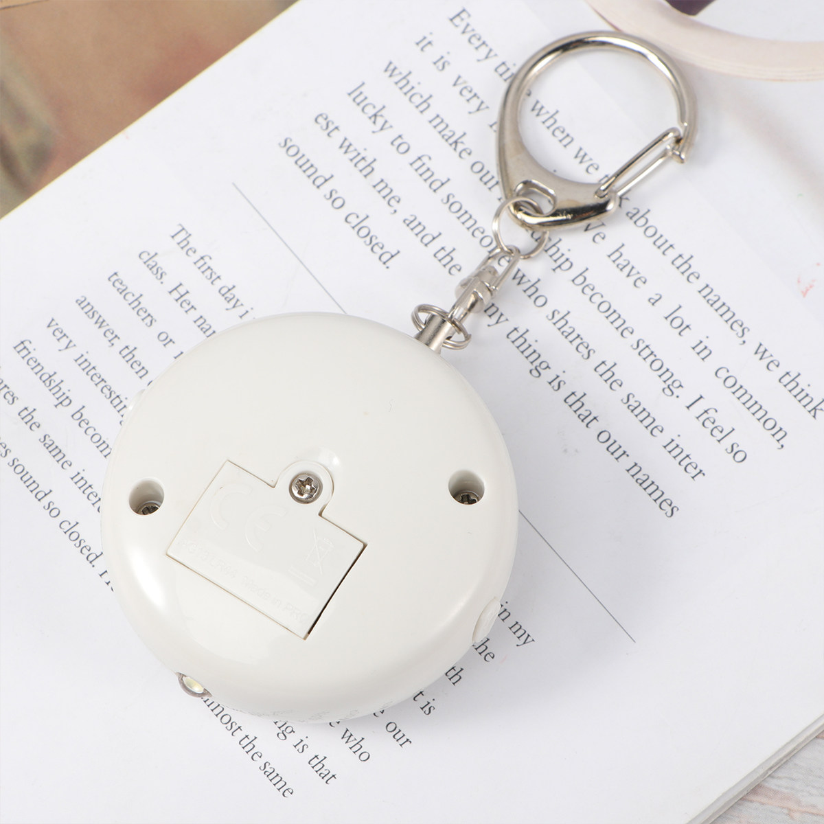 Personal Alarm Keychain - Emergency Alarms Black Round Electronic Personal