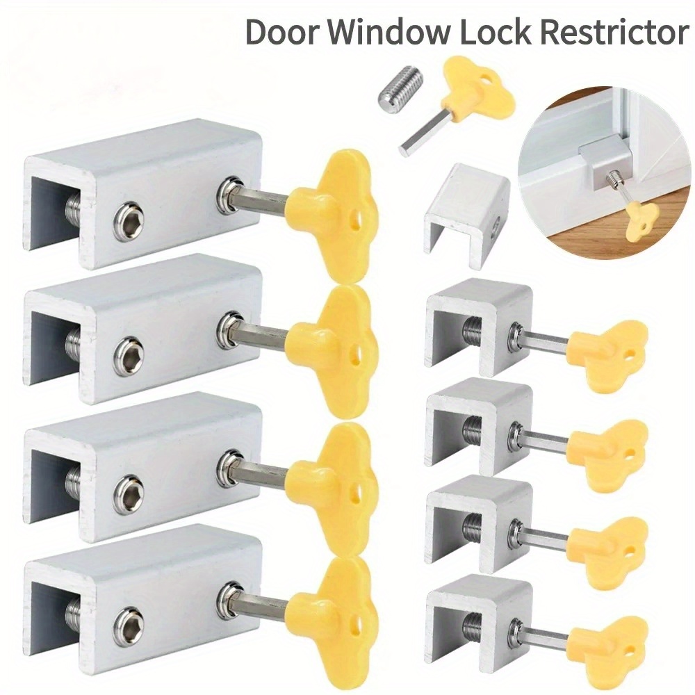 Window Lock Bar - 2-4PCS Adjustable Window Lock Stopper Safety