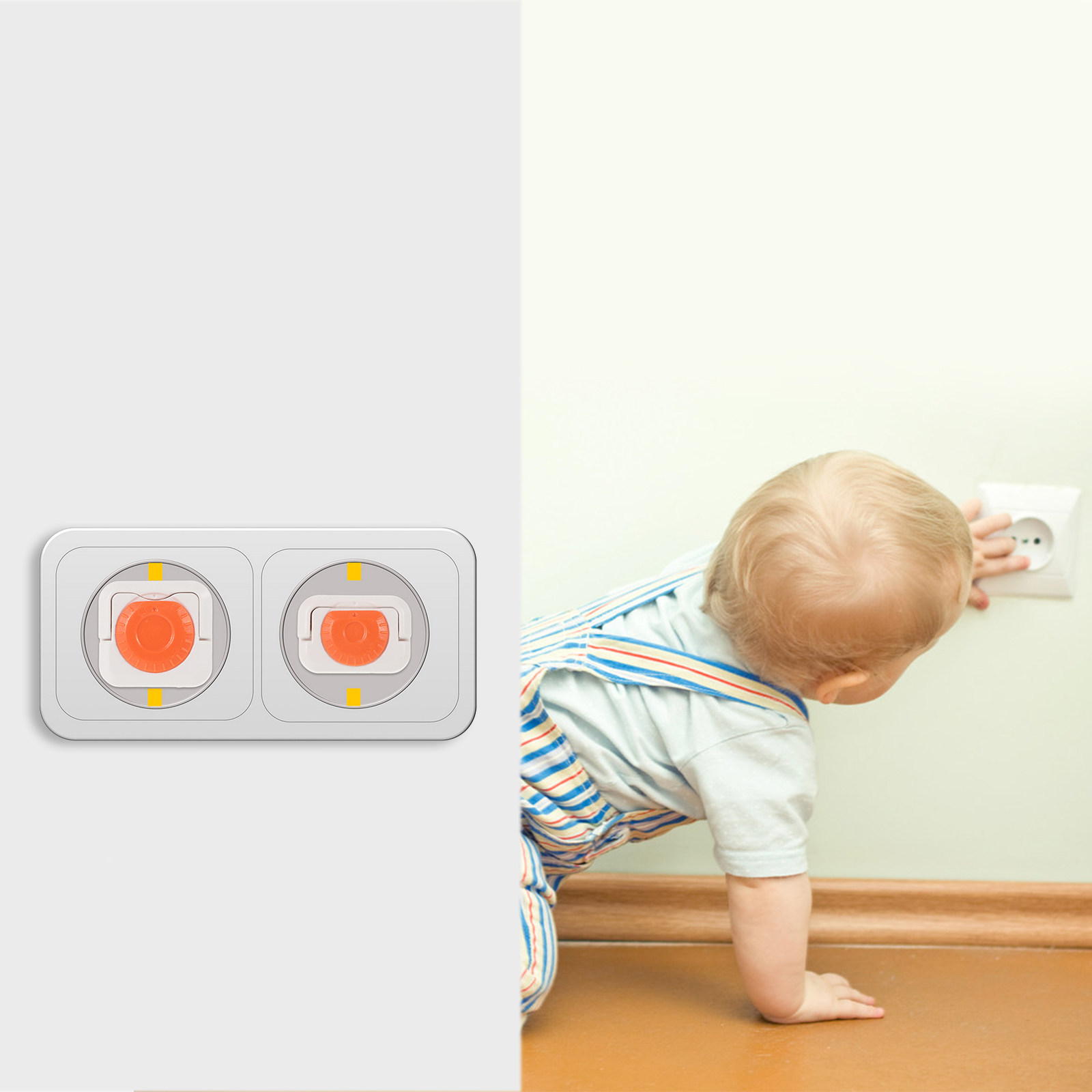 24Pcs Universal Fit Orange ABS - Outlet Cover Baby ulasan dan harga