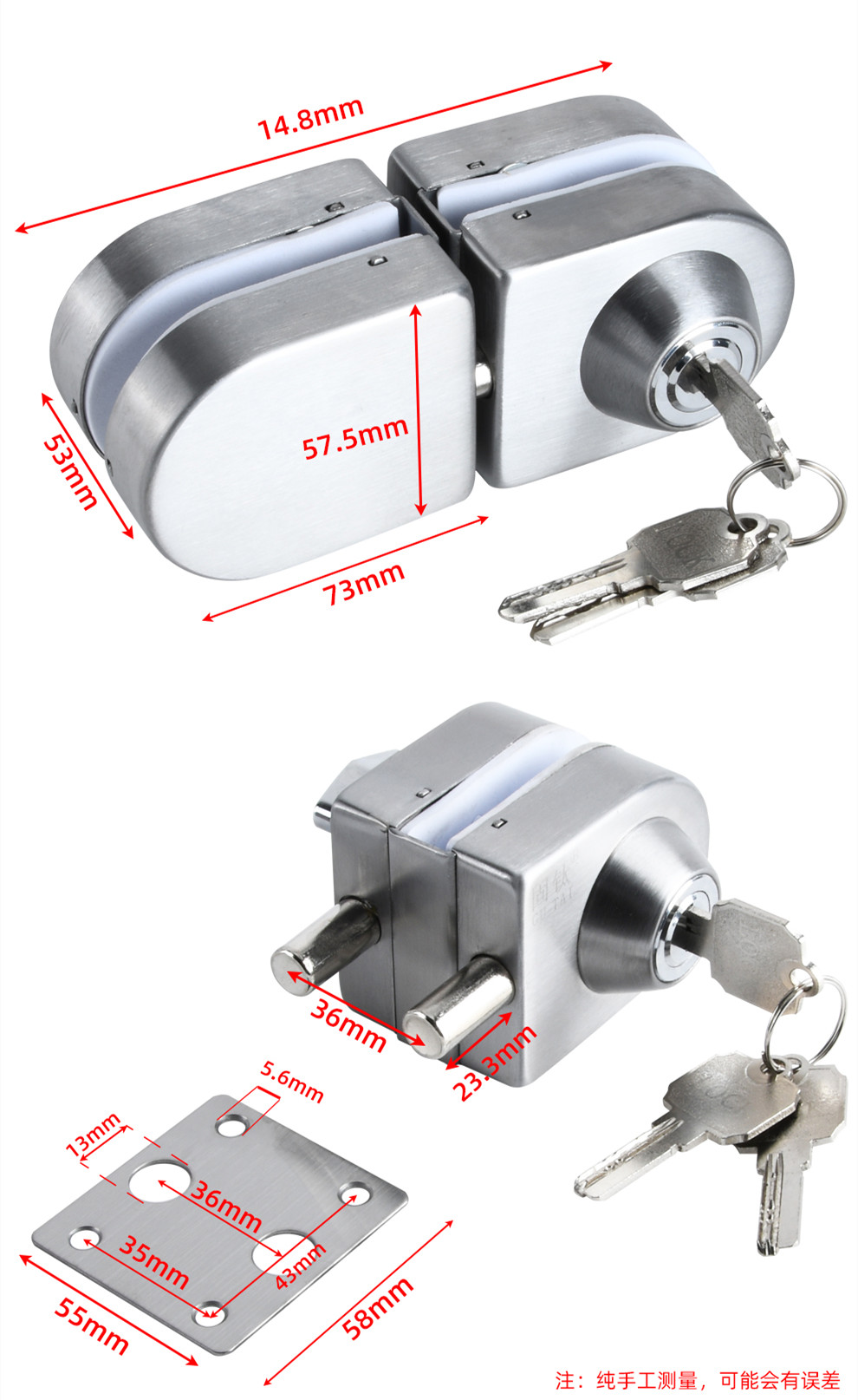 Frameless Tempered Glass Door  - Window Lock Bar ulasan dan harga