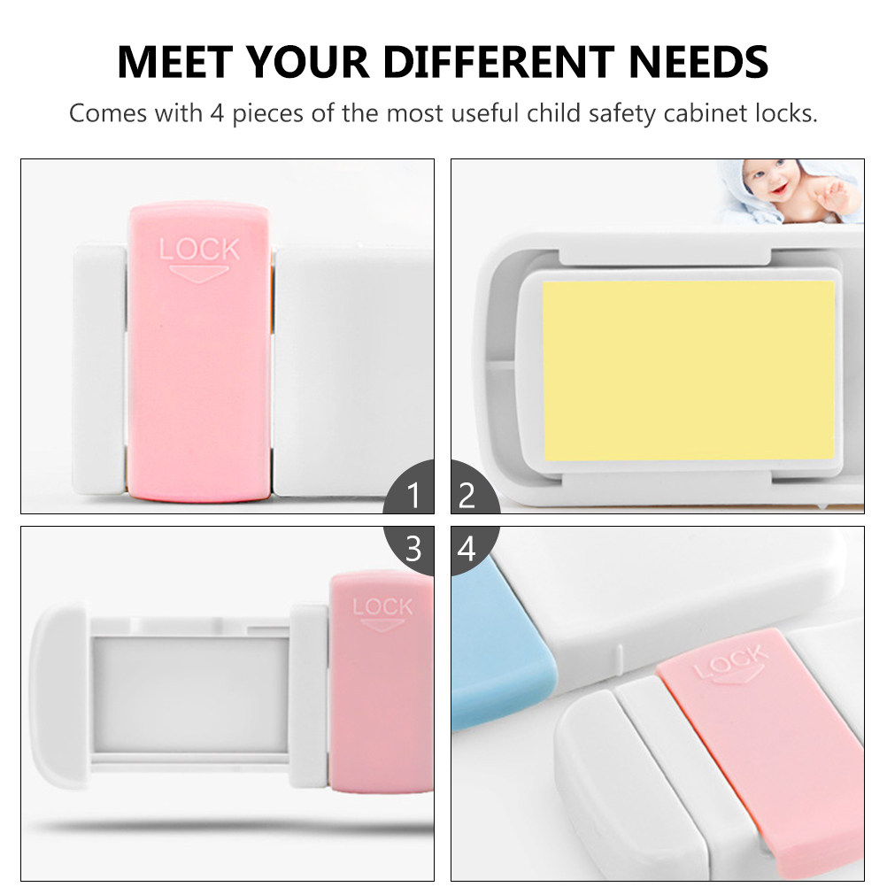 4Pcs Kids Drawer Locks Baby Pr - Medicine Cabinet Lock ulasan dan harga