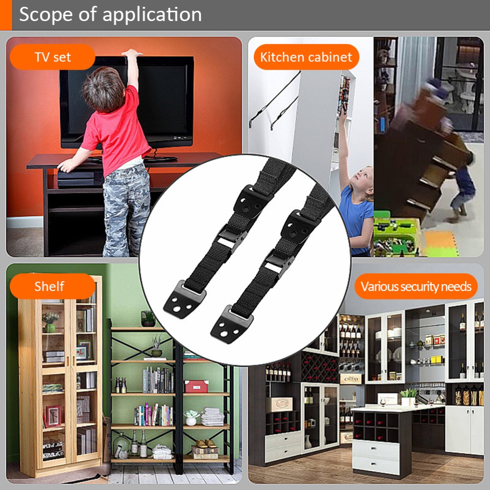 2Pcs Secure Nylon Furniture An - Earthquake Anchor Strap ulasan dan harga