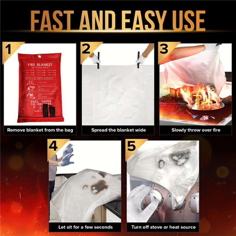 B48B-8PCS Emergency Fire Blank - Fire Blanket Kitchen ulasan dan harga